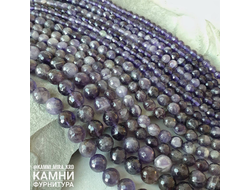 Аметист огранка с рисунком шары 8-8,3/10-10,4 мм, цена за нить 19 см