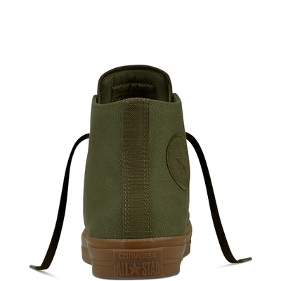 кеды converse зеленые цвет хаки chuck II фото 155498c вид сзади логотип