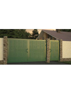 Комплект стандартный №2 распашных ворот 4440 х 2200 зеленый RAL6005