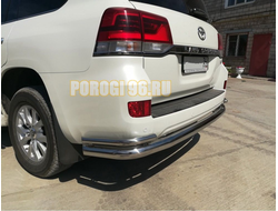 Защита заднего бампера двойная большая  d76/42 для Lexus LX 570 2013-2015