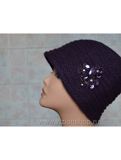 Шляпа вязаная для женщин 2018 Италия Vizio 5801 фиолетовая