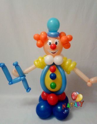 Фигура из шаров "Клоун с цифрой"