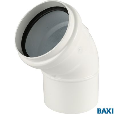 Отвод 45° алюминиевый эмалированный, диам. 80 мм, KHG71401811