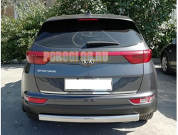 Защита заднего бампера d75*42 Kia Sportage (2016-2018)