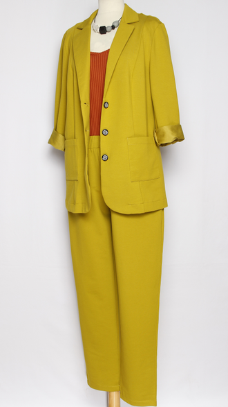 КОСТЮМ БРЮЧНЫЙ "ДВОЙКА ТРИКОТАЖ" горчица р.50-56