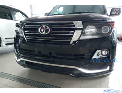 Бампер + губа MODELLISTA LED Toyota Land Cruiser 200 2007-2015 в стиле 2016+ с подсветкой