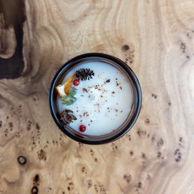 свеча НОВОГОДНЕЕ УТРО  | Соевый воск (корица, грейпфрут, имбирь, мускатный орех)