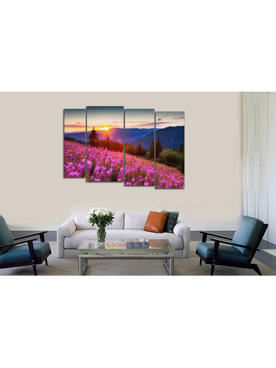 Модульная картина "Цветущий склон"