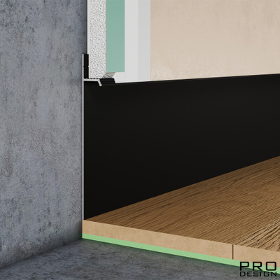 Плинтус скрытого монтажа PRO DESIGN черный RAL 9005