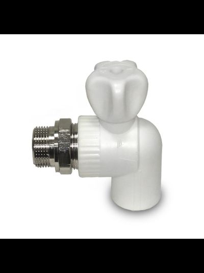 Шаровой кран PP-R для радиатора угловой Pro-Aqua 20пп-1/2 25пп-3/4