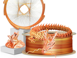 PLA SILK TRICOLOR трехцветный для 3D принтера 0,5 кг YOUSU GOLD SILVER COOPER