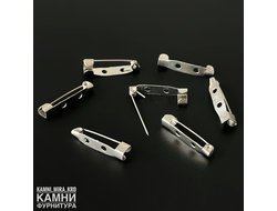 Булавка основа для броши 25х5 мм, сталь, цвет серебро, цена за штуку