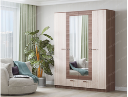 ЛДСП Шкаф АДЕЛЬ 1,6 Ясень Шимо темный-светлый