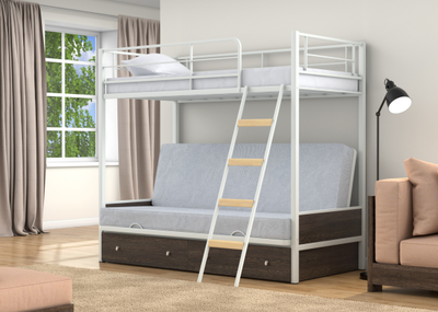 Двухъярусная кровать-диван Дакар 2 Белый (вставки венге)