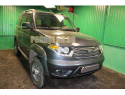 Защита радиатора УАЗ Патриот (рестайлинг 2) 2014-2016 (5 частeй) chrome