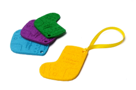 Новогодние валенки, Однослойный фетр, лого - насечка лазером. Подвеска из тесьмы