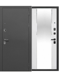 Тайга 9 см ЗЕРКАЛО Антик Серебро Эмалит Белый