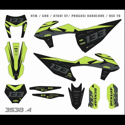 Наклейки на мотоцикл KTM 125-450 SX, SXF 2019-2022, EXC 2020-2023/GR8 #3538