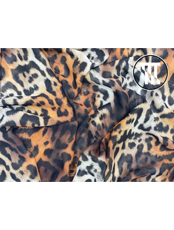 Шифон принт Леопард 004 Рыжий