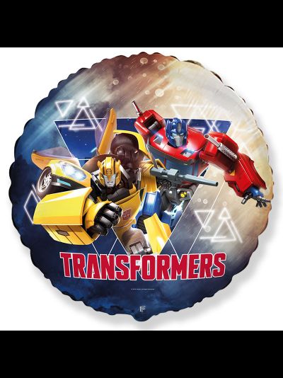 Фольгированный шар с гелием круг "Трансформеры" 45см
