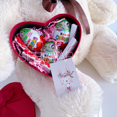 Подарочный набор №10 - Плюшевый мишка 85 см, Шар сердце, Киндер бокс малый