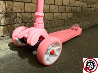 Трехколесный самокат Scooter Maxi Розовый с широкими колесами