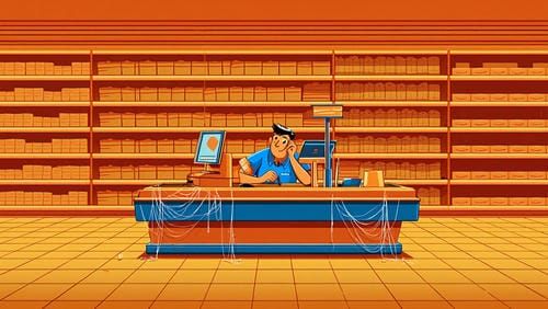 Пустой интернет-магазин без покупателей