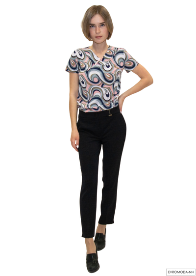 Брюки женские укороченные черные 3369 Pretty One