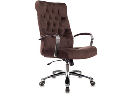 Кресло руководителя Бюрократ T-9928SL Fabric коричневый Italia 6 крестов. металл хром