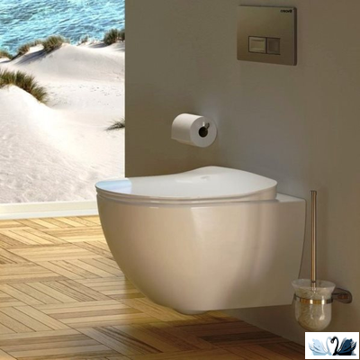 Унитаз Creavit Free FE320-34CB00E-0002 с биде, со смесителем. Круглая форма, подвесная, скрытый крепеж.