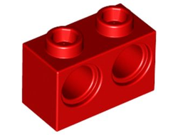 Technic, Brick 1 x 2 with Holes, Red (32000 / 4101764 / 4179355)