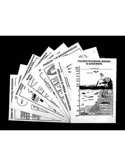 Комплект таблиц по экологии "Биосфера-глобальная экосистема.Вмешательство человека."(лам,А4,15шт)