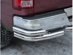 Защита заднего бампера "уголки" двойные d76/53 для Dodge RAM 1500