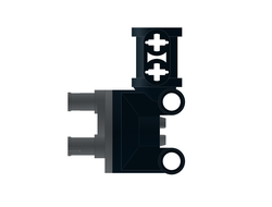 Technic, Steering Wheel Hub Holder / Shock Absorber Head with 2 Pin Joiners and Shaft with 2 Axle Holes with Dark Bluish Gray Wheel Hub 3 Pins Round  69636 / 92909 , Black (69636c01)