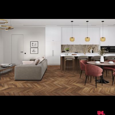 Кварцвиниловая плитка Damy Floor Chevron LVT Шайо DF07-Ch-LVT 43 класс толщина 2.5 мм с фаской клеевая 3.048 м2