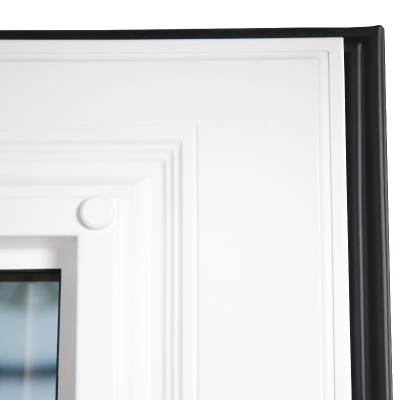 Стальная дверь   Дравит с окном и лазерной резкой (терморазрыв 3к). Заказная модель.