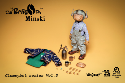 Робот-бариста Мински - Коллекционная ФИГУРКА 1/6 scale ClumsyBot series #3 Barista Minski (GHT005) - Whycat & GEARHEADTOYS