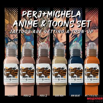 Краска World Famous Tattoo Ink Perj-Michela Anime & Toons Set 1 oz