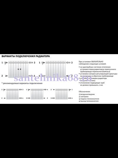 Радиаторы алюминиевые для отопления SMART Install 500/80 4 6 8 10 12 секций дешевые
