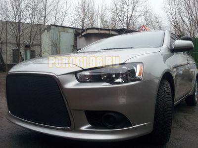 Защита радиатора Mitsubishi Lancer X 2011- black PREMIUM
