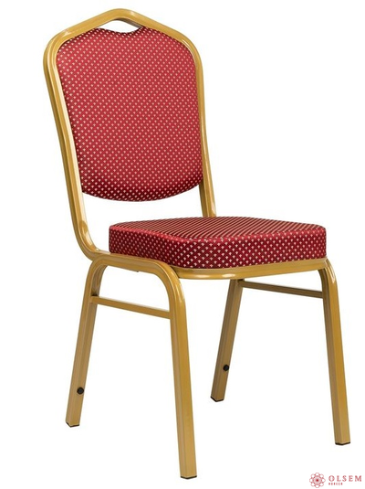 Стул банкетный Аякс 25 мм золото, корона красная
