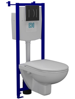 Комплект ROSA Рио инсталляция с унитазом, кнопка хром, микролифт