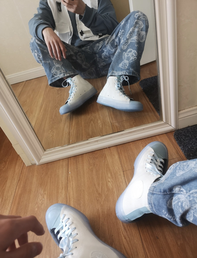 Кеды Converse All Star Cx 3-х цветные высокие 171662C на ногах фото