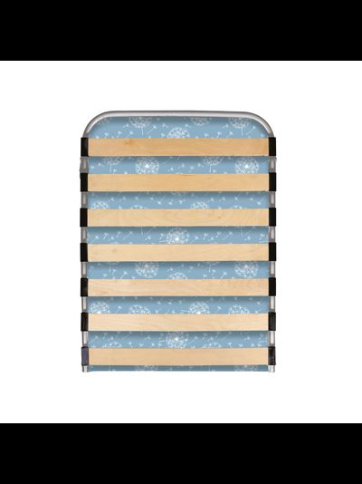 Кровать раскладная с ортопедическим основанием и мягким матрасом РК6-М, рисунок с одуванчиками на голубом