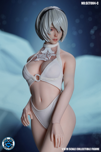 Андроид 2В в белом купальнике (NieR: Automata) - КОЛЛЕКЦИОННАЯ ФИГУРКА 1/6 Sexy Android (SET084C + S42A) - SUPER DUCK