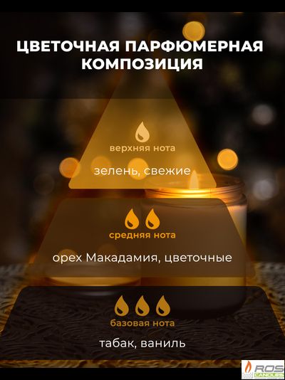 Соевая ароматическая свеча "Табак и макадамия"