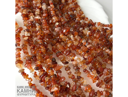 Сердолик крошка сколл 5-10 мм, цена за нить 39 см