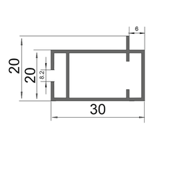 Алюминиевый ригель с полкой для торговых конструкций