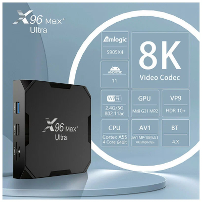Медиаплеер X96 MAX+ ULTRA S905X4 4/32GB Android TV BOX