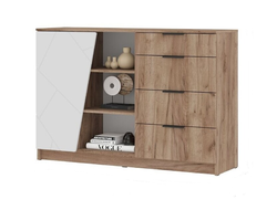 Прихожая ОРЕГОН - КМ 01 Комод 1400 Дуб Крафт Табачный/Белый супермат